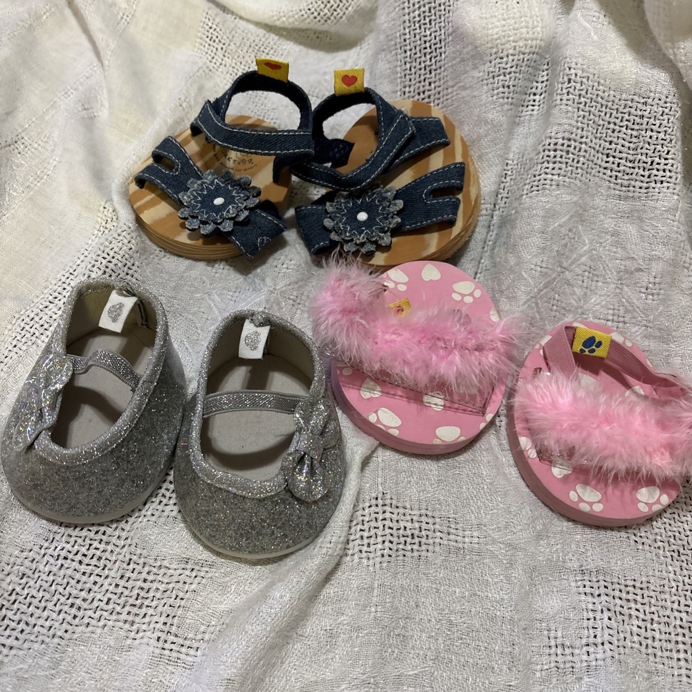 LOT OF BUILD A BEAR SHOES - 3 PAIR